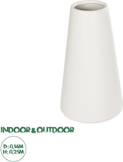 GloboStar Consoli Topf Keramik Beige 14x14x25cm.