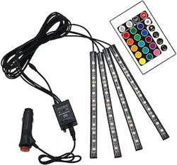 Set 4 Car Ambient Light Strips Foxmag24 Remote Control Adjustable Intensity 12 Led Set 4 Car Ambient Light Strips Foxmag24 Remote Control Adjustable Intensity 12 Led