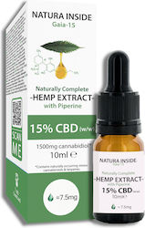 Natura Inside Έλαιο Κάνναβης σε Σταγόνες με 15% CBD & με 1% CBG με Γεύση Natural 10ml