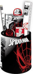 Gim Spiderman mit Bleistift, Spitzer, Radiergummi, Notizbuch, Lineal und Federmäppchen Gim Spiderman mit Bleistift, Spitzer, Radiergummi, Notizbuch, Lineal und Federmäppchen