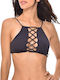 Gât înalt Top bikini Negru