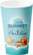 Summer Disposable Cup Paper Double Wall Blue 25pcs