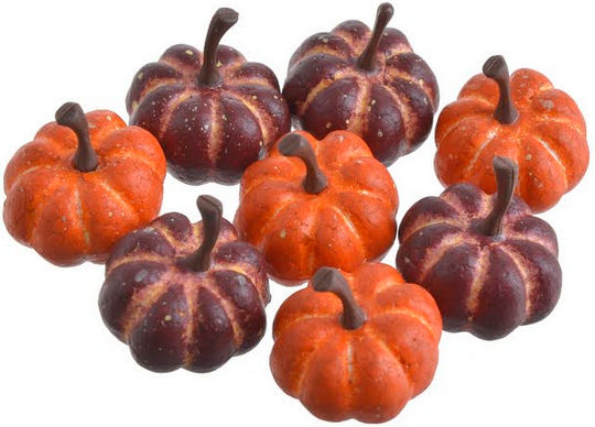 Artificial Pumpkins 8 Pieces Orange-Brown 2.5x3cm