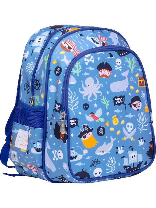 A Little Lovely Company Schulranzen Rucksack Kindergarten Hellblau mit Flaschenhalter 16Liter
