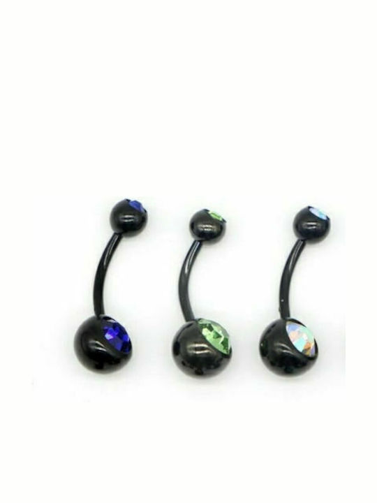 Amalfi Accessories Подредба Слуховици Коремно бутонче от Стомана Черно / Многоцветен