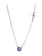 Aris Dentopoulos Jewellery Κολιέ από Ασήμι με Ζιργκόν Μπλε