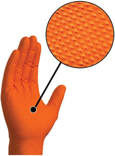 Jiangxi Pulin Medispo Diamond Nitrile Examination Gloves Powder Free Orange 50pcs