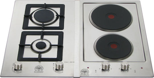 La Germania Natural Gas Cooktop Autonomous Inox 64.5x51εκ. Silver