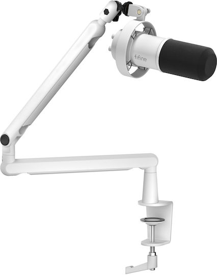 Fifine T688W Δυναμικό Μικρόφωνο XLR / USB Shock Mounted σε Λευκό Χρώμα