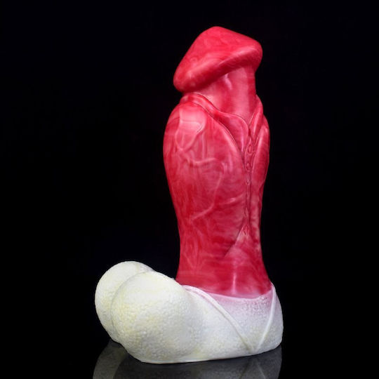 Kinksters Realistic Dildo with Scrotum Red