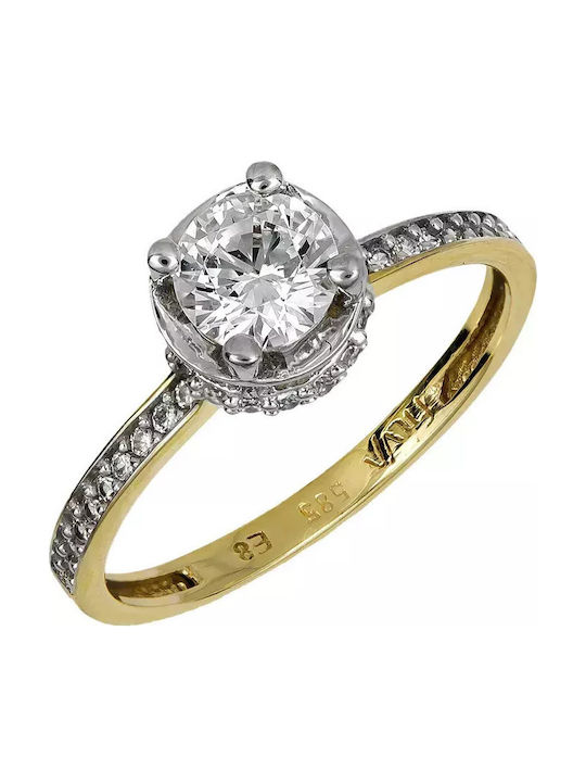 Single Stone Ring From 14K Gold