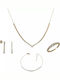 Set with Necklace , Earrings & Ring from Gold 9K with Stones