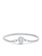 Daskalakis Women's Chain Bracelet with Flower Design in Silver with Zircon 17cm