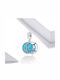 Daskalakis Animal Charm Made of Silver Light Blue