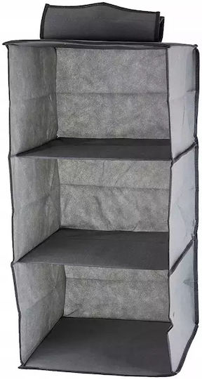 Clothing Organizer Fabric Hanging Shelf for Clothes in Grey Color 30x30x60cm