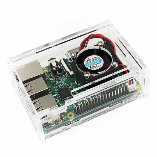 Raspberry Pi 3 Plexiglass Case Cooling Fan