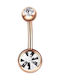 Amalfi Accessories Pink Gold Plated Steel Belly Button Piercing