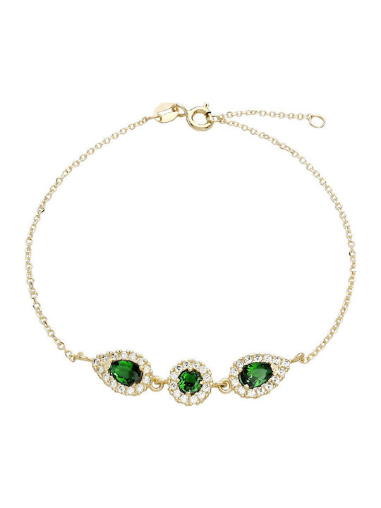 Daskalakis Women's Bracelet Rosette made of Gold 14K with Zircon