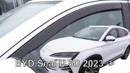 Heko Set of Windbreakers Front and Rear Car Dark Fime for 2023+ 4pcs