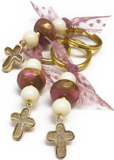 Daskalakis Christening Charm Keychain Pink 125pcs