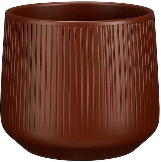 Mica Pot Ceramic Brown 16x16x15cm.