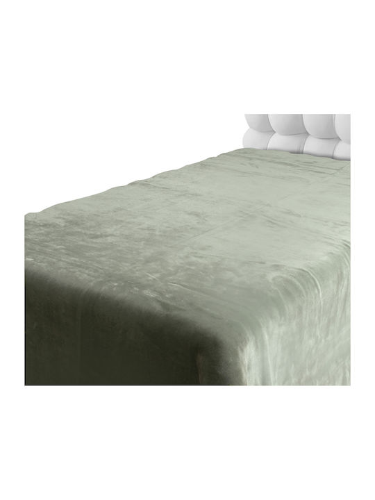 Silk Fashion Κουβέρτα Βελουτέ Μονή 160x220εκ. Πράσινο