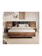 Bedroom Furniture Set Chestnut + Anthracite 160x200cm 3pcs