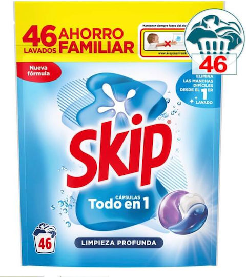 Skip Clean Απορρυπαντικό Ρούχων (46 Κάψουλες)