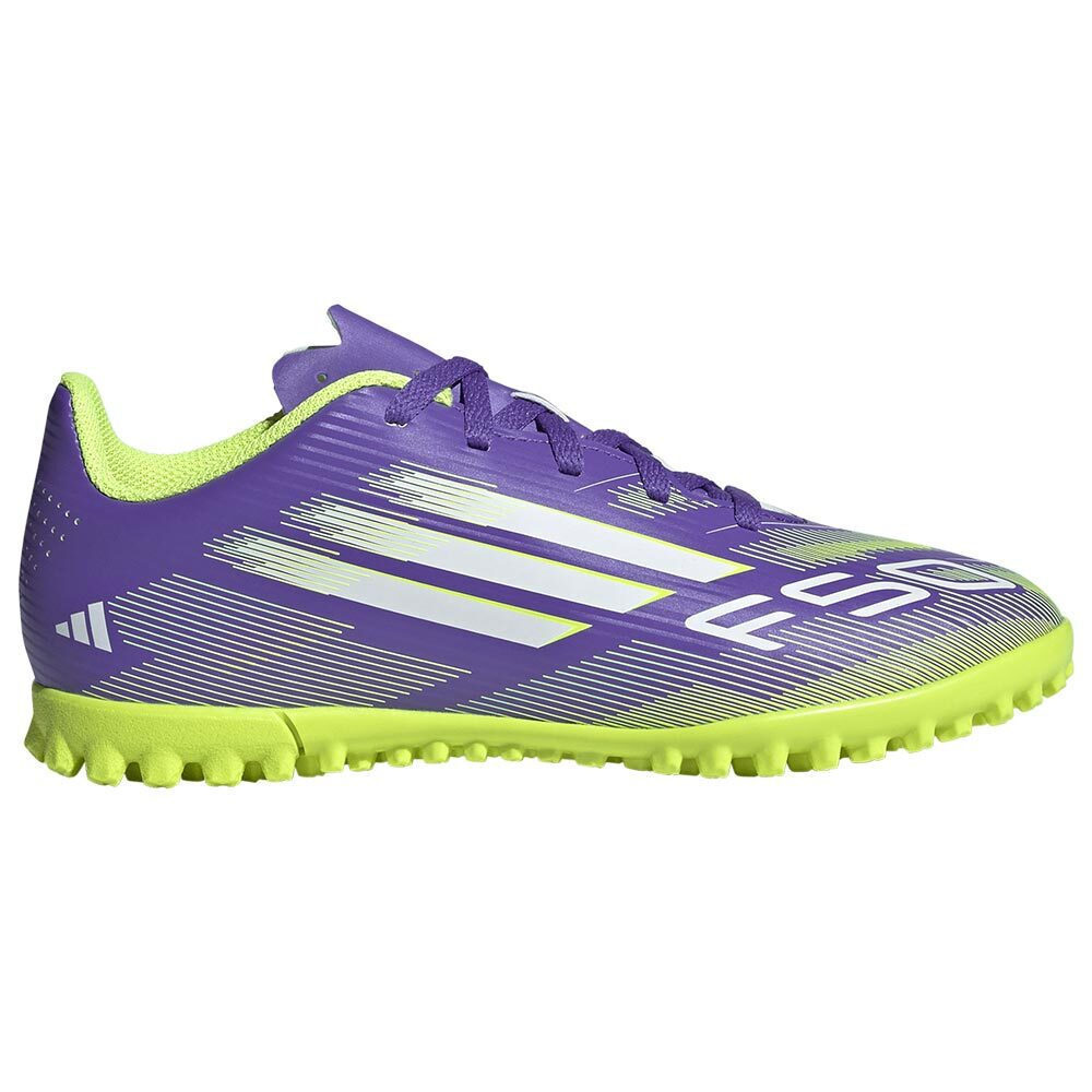 adidas F50 Club Kids Turf Soccer Shoes Purple Rush Cloud White