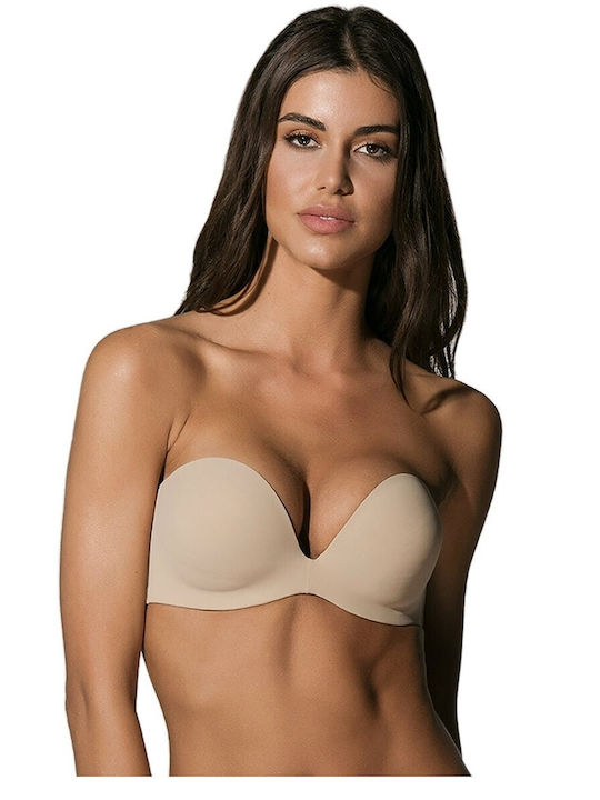 Luna Secret Sense Μπεζ Strapless Σουτιέν με Ελα...
