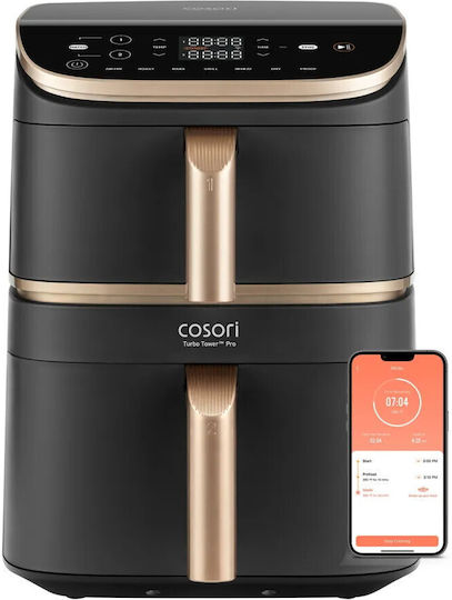 Cosori Turbo Tower Pro Heißluftfritteuse mit Wi-Fi 10,8 l Schwarz