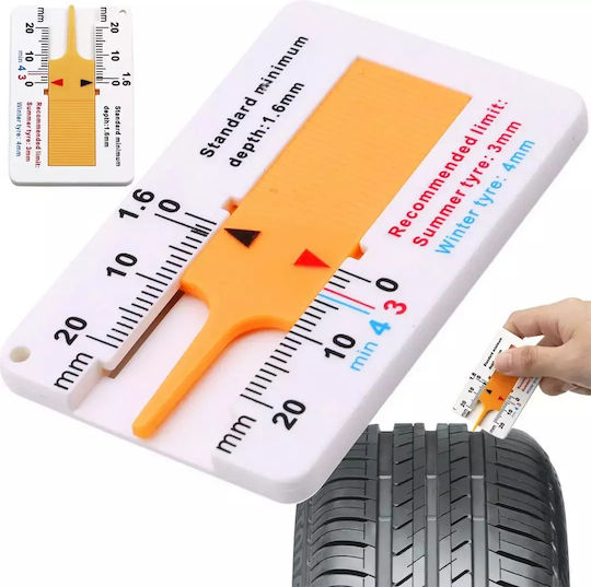 Tire Wear Indicator – Tread Depth Gauge 0-20mm Pocket Size