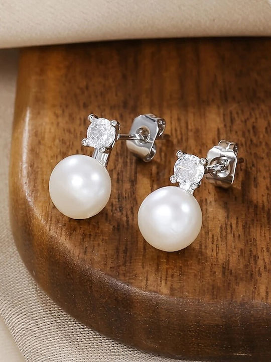 By Queen Cercei Argintii Studs Cu Mărgele Zircon By Queen Cercei Argintii Studs Cu Mărgele Zircon