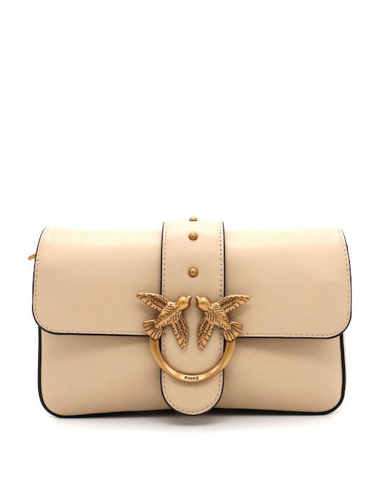 Pinko Love One Leather Women's Bag Shoulder Beige 101440A0QO
