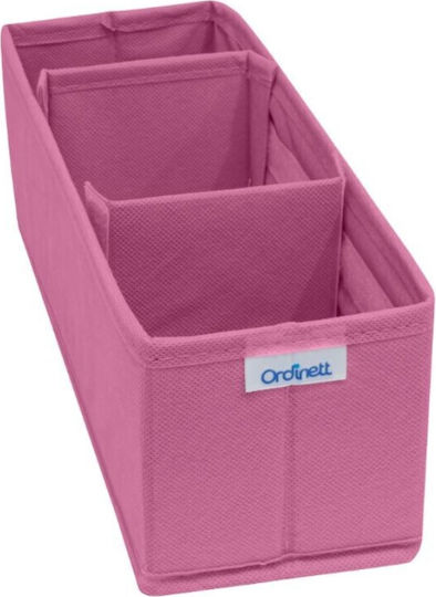Ordinett Fabric Storage Case for Ties / Belts / Underwear in Pink Color 30.5x10x10cm 1pcs