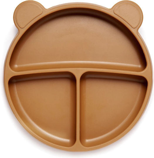 Kidnort Baby Food Plate made of Silicone Brown