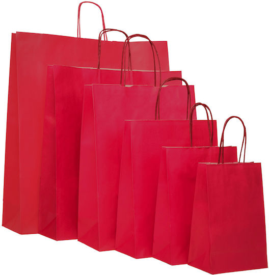 Χάρτινη Σακούλα Κόκκινο Στριφτό Premium 36x12x41 200τεμ