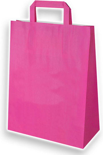Papier Tasche Fuchsienfarbe Platte mit Griff 26 x 12 x 35 cm 100 Stück