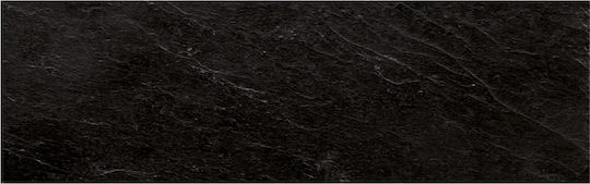Rectangular Handmade Porcelain Serving Platter Slate Look 53x16.5x0.7cm Black C372883