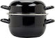 Mussel Pot Lid Black 18cm X 11cm H 2.5lt Carbon Steel Ilsa