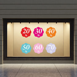 Etichetă pentru vitrine și pereți de magazin Decorativă Cloud Reduceri 40x40cm