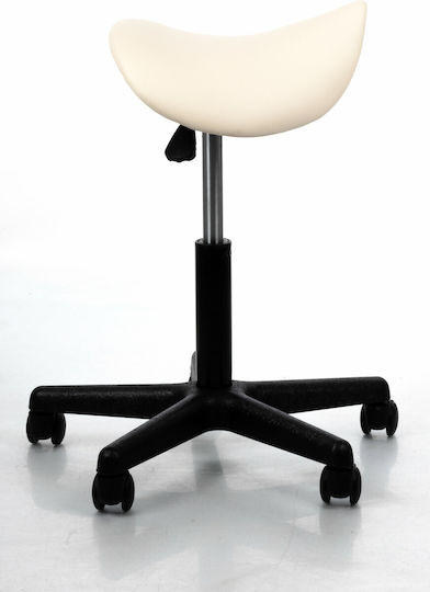 Pony Medizinischer Hocker Cream Ergonomischer Rollenstuhl Anatomische Position Bett Massage Physiotherapie Reflexologie Zahnärzte Stoßdämpfer Kunststoffbasis