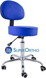 Blue Medical Stool Wheeled with Backrest Bed Massage Physiotherapy Reflexology Tattoo Dentist Shock Absorber Blue Medical Stool Wheeled with Backrest Bed Massage Physiotherapy Reflexology Tattoo Dentist Shock Absorber