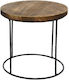 Paulownia Wood Buffet Display Stand With Metallic Frame 25cm 25x25x24cm Monochrome Kaeming
