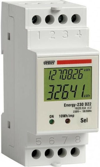 Digital Energy Meter 22.5A 2M Energy-230 D22 Vemer Italy