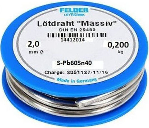 Κόλληση Σύρμα Χαλκού Felder Lotdraht Massiv 200gr 2,0mm S-pb60sn40