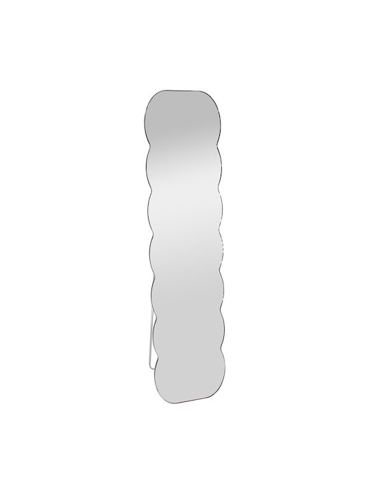 Keskor Asymmetric Floor Mirror With Gray Wooden Frame 150x39cm