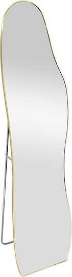 Keskor Asymmetrischer Goldener Boden- oder Standspiegel 150x40cm