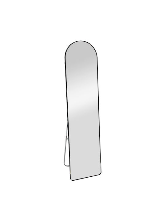 Keskor Oglindă Arcuită cu Cadru Din Aluminiu Negru 146x36cm