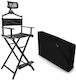 Folding Makeup Chair Black Headrest Holder